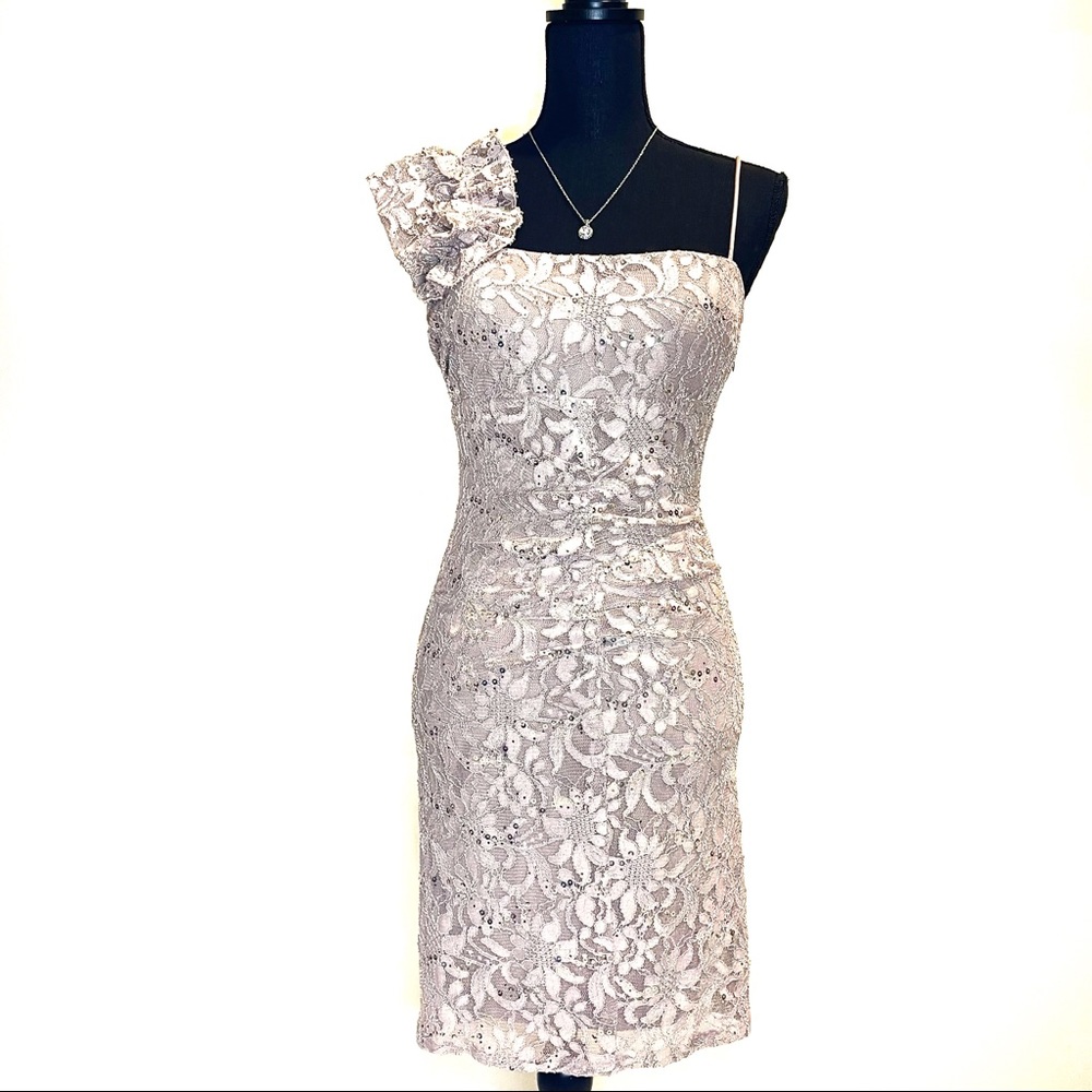 Ladies Taupe Cocktail Dress, Size 5/6